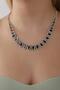 Design Water Path Black Shuttle Stone Necklace Earring Set Multi Stone Bridal Jewelry Set Engagement Set Party Invitation Sets - 2
