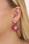 Geometric Waterway Fuchsia Stone Multi-Stone Jewelry Set Stone Design Necklace Earring Set - 3