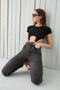 Women's Black Hook Tie Detailed Crop - 2