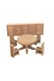 Paintable Wooden Toy 15 Pieces Miniature Furniture Set 6 Pieces Paint Set and Brush Gift - 4