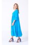 Women's Turquoise Flywheel Sleeves Authentic Dress - 3