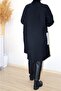 Women's Black Pocket Detailed Hijab Tunic - 5