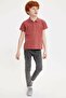 Striped Collar Polo T-shirt - 2