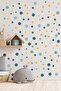 99 Pieces of Blue Tone Large and Small Round Shape Wall Stickers - 2