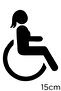 Disabled Car and Disabled Woman Vehicle Sign Sticker 15cm - Black