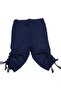 Girl's Knee-Length Combed Cotton Capri Tights with Side Drawstring Detail