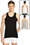 3-Piece Men's Mixed Black White Gray Cross Lycra Rambo Sports Undershirt