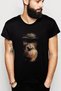 Animal Monkey Printed Black Men's Knitted T-shirt