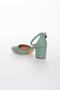 Women's Aqua Green Short Thick Heeled Summer Casual Shoes - 4