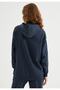 Women's Navy Blue Oversize Fit Hooded Hoodie - 4