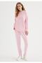 Women's Pink Oversize Fit Hooded Sweatshirt