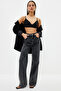 Black Crop Shiny Rhinestone Woven Bustier Tprss24Bs00002 - 9