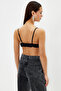 Black Crop Shiny Rhinestone Woven Bustier Tprss24Bs00002 - 12