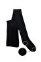 Black Color 3 Pack Plain Cotton Girls' Pantyhose - 2