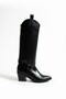 Serene Double Detailed Black Women's Boots and Boots - 4