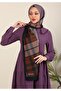 Hijabchi Plaid Patterned Medina Silk Shawl - 2