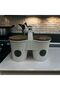 Special Production Wooden Lid Tea Sugar Bucket 2 Pieces, Metal Pulses Bucket White 30x16