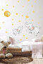 Mother Baby Soft Color Cute Elephants Kids Room Wall Sticker Set