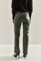 Women's Khaki Half-Spanish-Cut Leather Trousers 40981019 - 7