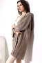 Women's Brown Oversize Model Long Pocket Knitwear Cardigan - 5