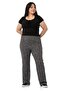Plus Size Half Sleeve Camisole Black Body with Lace Detail on the Chest - 4