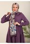 Medina Silk Patterned Shawl Lotus Series - New Collections |   Mink - Plum