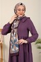 Medina Silk Patterned Shawl Lotus Series - New Collections |   Mink - Plum - 2