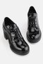WOMEN'S BLACK Patent Leather GENUINE NATURAL LEATHER HEEL OXFORD SHOES - 2
