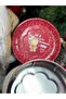 Imported metal large round tray snowy cookie man heart patterned plate presentation gift plate - 3
