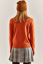 Women's Orange Turtleneck Knitwear Sweater Stk0015 - 4