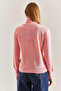 Women's Pink Turtleneck Knitwear Sweater Stk0015 - 4