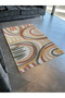 Multicolored Abstract Pastel Line Patterned Creative Modern Decorative Carpet 2633 - 3