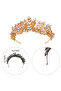 Leaf Pattern Elegant Bridal Costume Crown, Wedding Dress Crown, Bride Queen Crown Honey - 7