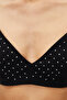 Black Crop Shiny Rhinestone Woven Bustier Tprss24Bs00002 - 13