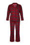 Kırmızı Ekoseli Gömlek Yaka Yumuşak Tuşe Örme Pijama Takımı TBBAW24AI00033 - 8