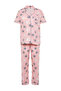 Powder Star Patterned Shirt Collar Knitted Pajamas Set TBBAW24AI00040 - 6