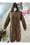Beige long hooded cardigan with Welsoft zipper pocket - 2