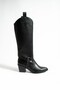 Serene Double Detailed Black Women's Boots and Boots - 4