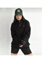 Half Zipper Heart Printed Black Women's Sweatshirt