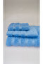 100% Cotton Bath Towel Set Turquoise (3 Pieces) - 5