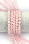 Pink Quartz Natural Stone String 6 mm Faceted Globe Cut