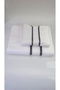 100% Cotton Bath Towel Set White with Gray Border (2 Pieces) - 3