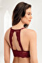 حمالة صدر Bralette غير مدعومة مغطاة باللون الأحمر الداكن Mb13500-b - 2