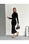 Velvet Drape Dress with Chest Detail - 2