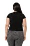 Plus Size Half Sleeve Camisole Black Body with Lace Detail on the Chest - 3