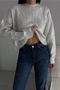 Standard Silver Leaf Ripped Detailed Knitwear Sweater - 5