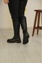 WOMEN'S ZIPPERED BELOW KNEE LONG BOOTS BLACK - 3