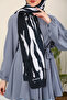 Imported Patterned Medina Silk Shawl Zebra Series - New Collections |   Black - White - 4