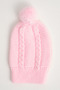 Pompom Knitwear Baby Hat, Knitwear Baby Beanie, Single Pompom, Cotton (0-18 Months)