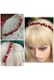 luxury crystal drop glass stone gold gold metal crown party henna engagement invitation women's children's crown red